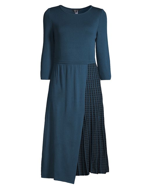 Misook Pleated Soft Knit Midi-Dress