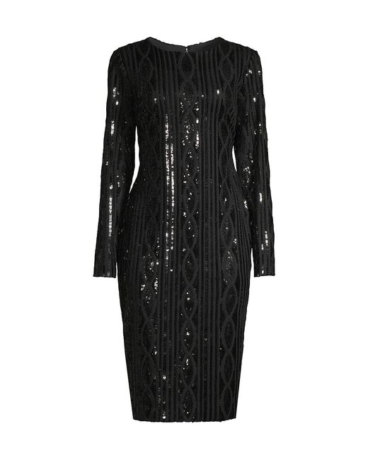 Donna Karan Sequined Cable Midi-Dress
