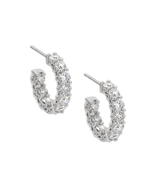 Tacori Classic Crescent Royalt 18K 3.34 TCW Diamond Hoop Earrings