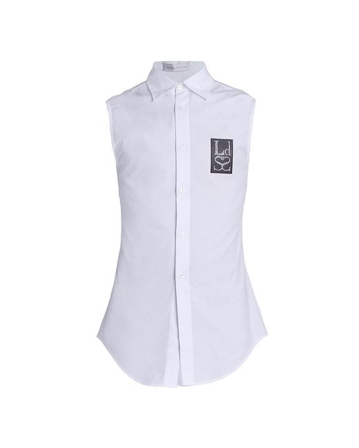 Ludovic De Saint Sernin Logo Sleeveless Button-Front Slim-Fit Shirt