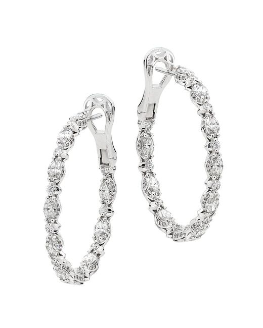 Tacori Classic Crescent Royalt 18K 3.57 TCW Diamond Hoop Earrings