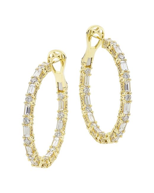 Tacori Classic Crescent Royalt 18K Gold 5.10 TCW Diamond Hoop Earrings