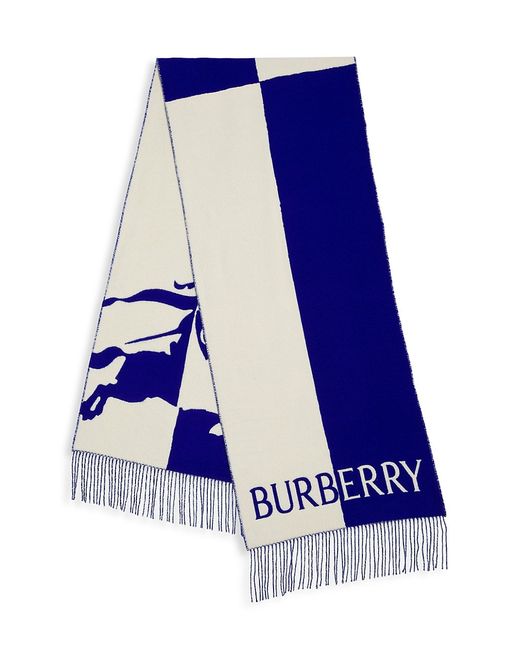 Burberry Colorblocked Logo Blend Scarf