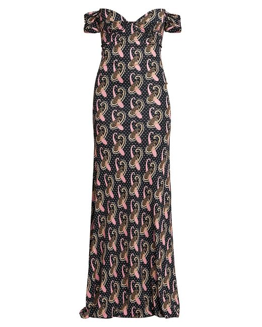 Etro Printed Off-the-Shoulder Gown