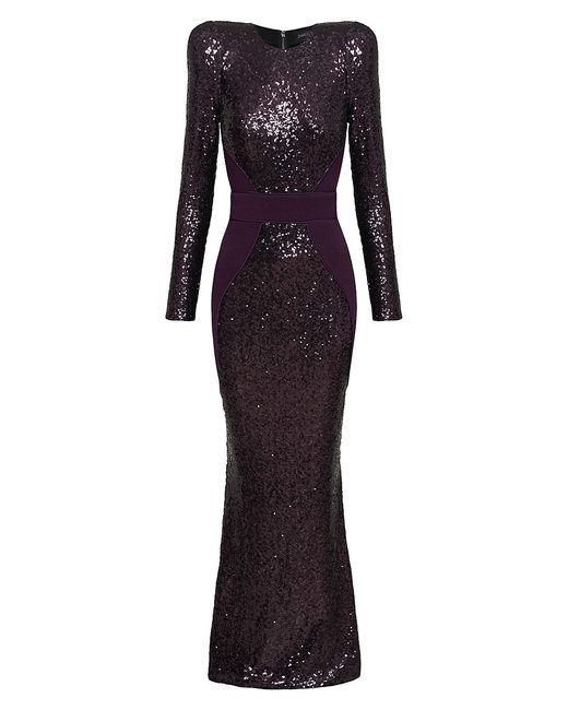 Zhivago Super Rad Long-Sleeve Sequined Gown