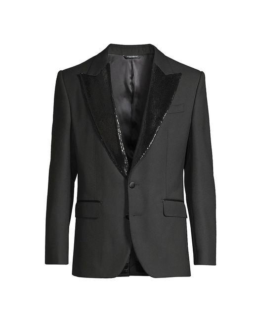 Dolce & Gabbana Sequin-Embellished Two-Button Tuxedo Jacket