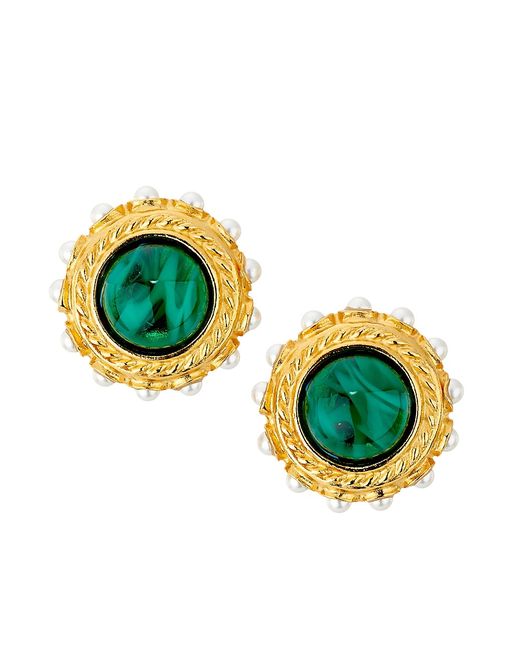 Ben-Amun Tudor Archduchess 24K-Gold-Plated Glass Majorca Pearl Clip-On Earrings