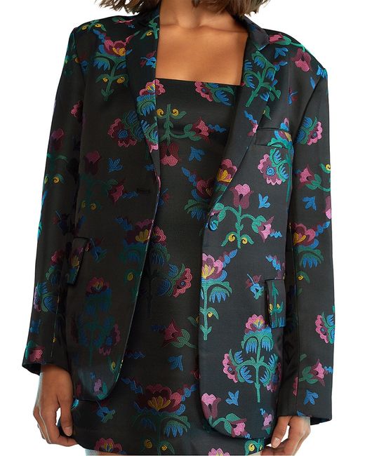 Cynthia Rowley Floral Jacquard Oversized Jacket