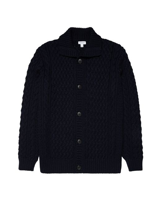 Sunspel Wool Cable-Knit Cardigan