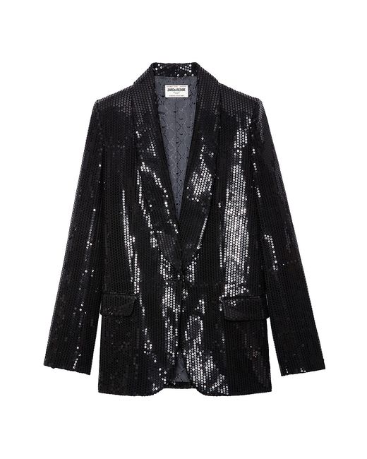 Zadig & Voltaire Vive Sequined Single-Breasted Blazer