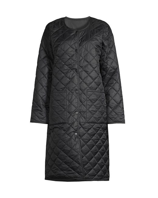 Eileen Fisher Reversible Quilted Shell Knee-Length Coat