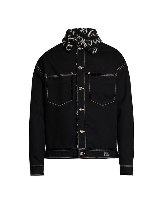 Versace Jeans Couture Faux Fur-Trimmed Trucker Jacket
