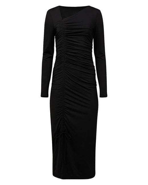 Rachel Parcell Asymmetric Shirred Jersey Midi-Dress