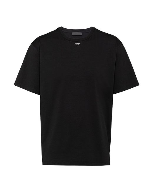 Prada Stretch Cotton T-Shirt With Logo