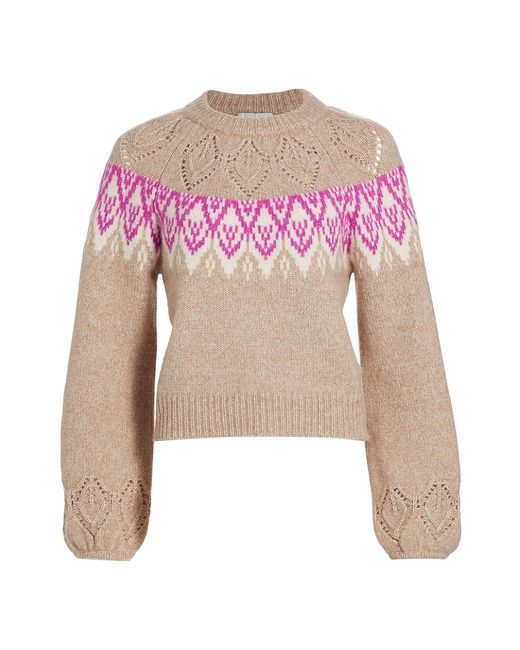 DH New York Hannah Pointelle Fair Isle-Inspired Sweater