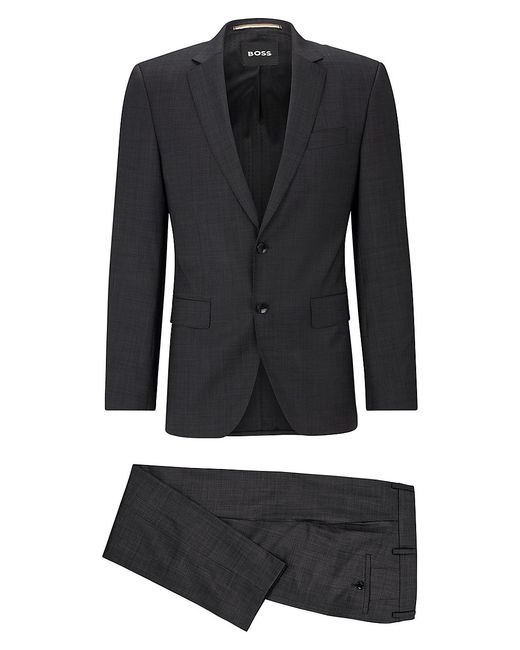 Boss Slim-Fit Suit A Micro-Pattern Wool Blend