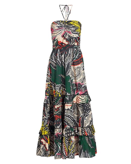 Figue June Abstract Halter Maxi Dress