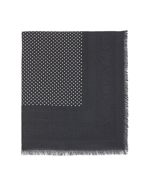Saint Laurent Square Scarf Dotted And Silk Jacquard