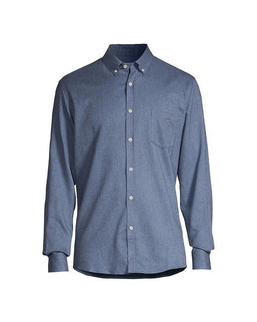 Sunspel Flannel Brushed Cotton Button-Down Shirt