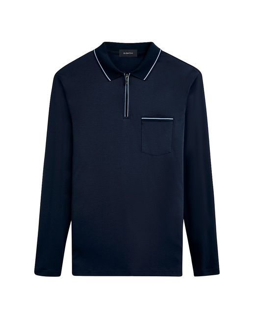 Bugatchi Quarter-Zip Long-Sleeve Polo Shirt