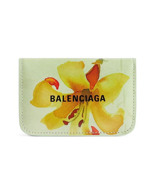 Balenciaga Cash Mini Wallet Lillies Print