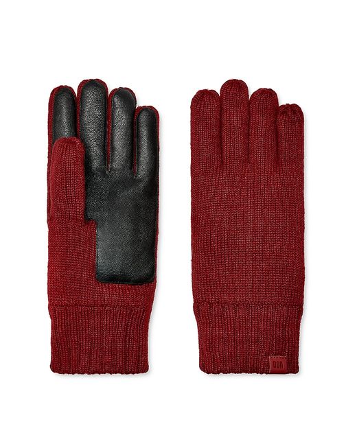 Ugg M Knit Leather-Palm Gloves