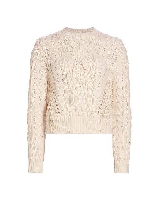 Vince Fringe Cable-Knit Wool-Cashmere Sweater