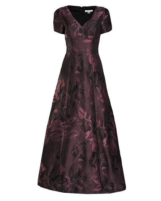 Kay Unger Rowena Floral Jacquard Ball Gown