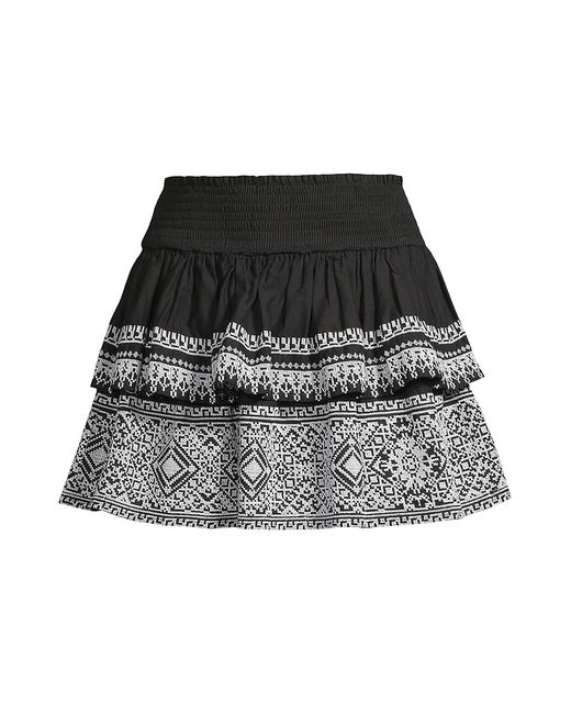 Ramy Brook Loretta Embroidered Flare Miniskirt