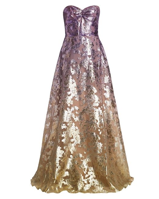 Rene Ruiz Collection Ombré Burnout Strapless Gown
