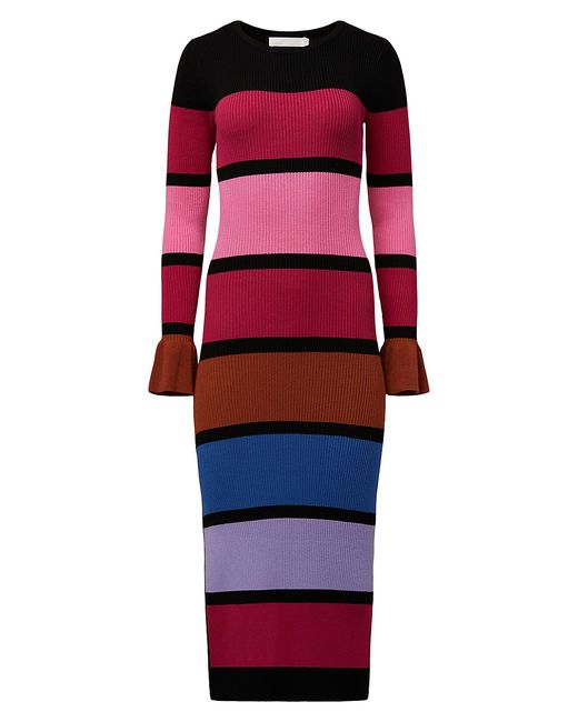 Rachel Parcell Colorblocked Striped Midi-Dress