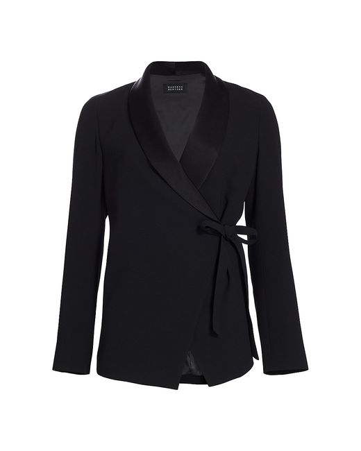 Barneys New York Satin-Collar Wrap Jacket