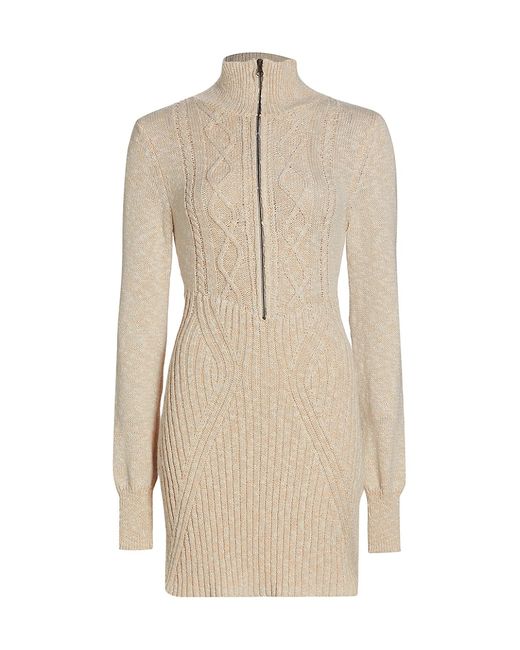Free People Mont Blanc Cotton-Blend Ribbed Cable-Knit Minidress