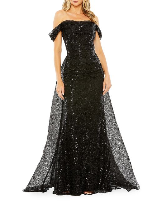 Mac Duggal Sequined Off-The-Shoulder Gown