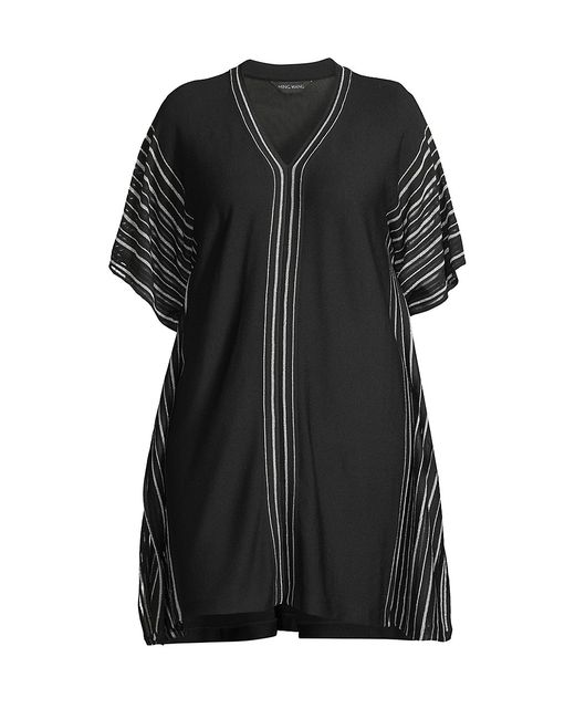 Ming Wang, Plus Size Knit Shimmering Striped Dress
