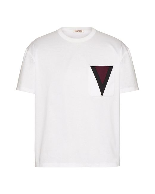 Valentino Garavani Cotton T-Shirt With Inlaid V Detail