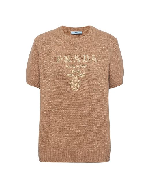 Prada Wool And Lamé Crew-Neck Sweater