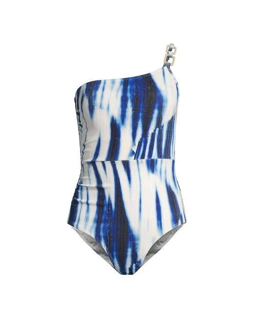Change of Scenery Kara Abstract-Print One-Shoulder Swimsuit