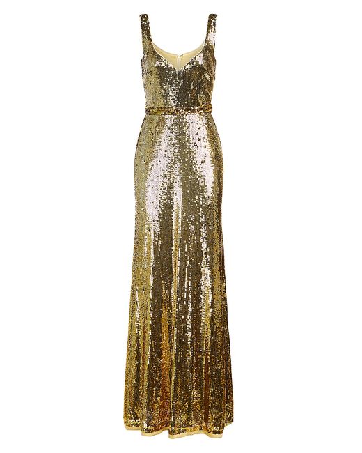 H Halston Zahra Sequined Sleeveless Gown