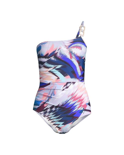 Change of Scenery Kara Abstract-Print One-Shoulder Swimsuit