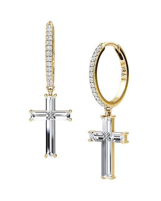 Vrai Solitaire Cross Jewelry 14K 1.8 TCW Diamond Drop Earrings