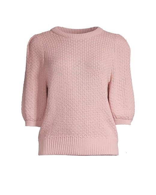 White + Warren Puff-Sleeve Sweater