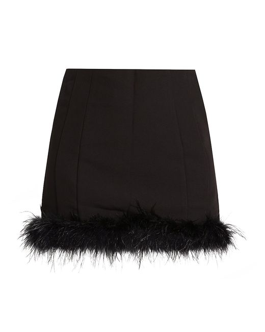 En Saison Dax Feather-Trimmed Miniskirt