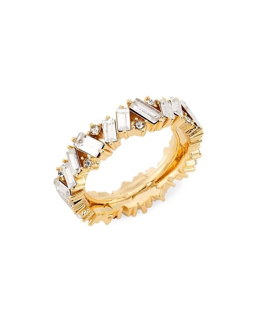 Kenneth Jay Lane 14K Plated Glass Crystal Ring
