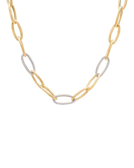 Marco Bicego Jaipur Link Alta Two-Tone 18K Gold 2.5 TCW Diamond Oval-Link Chain Necklace