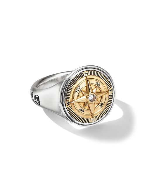 David Yurman Maritime Compass Signet Ring Sterling