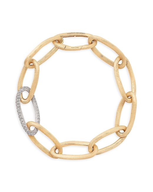 Marco Bicego Jaipur Link Alta Two-Tone 18K Gold 0.83 TCW Diamond Oval-Link Chain Bracelet