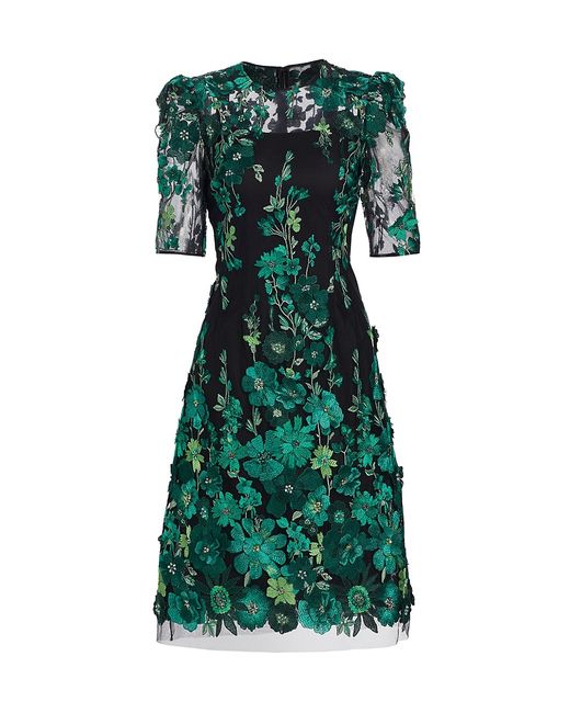Teri Jon by Rickie Freeman Embroidered Floral Cocktail Dress