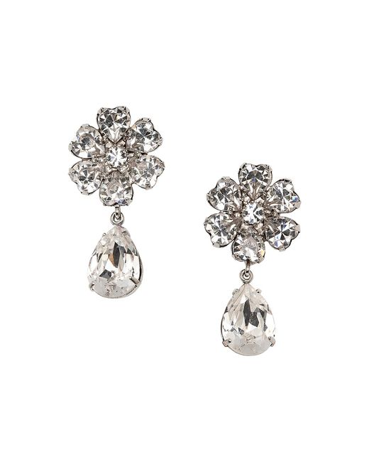 Jennifer Behr Rhodium-Plated Flower Drop Earrings