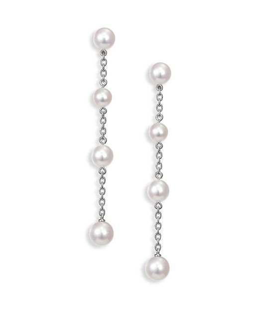 Mikimoto Akoya Pearl Chain Drop Earrings